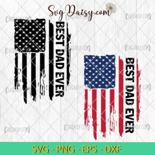 Best Dad Ever American Flag SVG