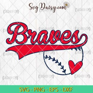 Braves With Heart Baseball SVG