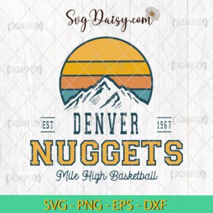 Denver Nuggets SVG, Retro Denver Nuggets Mile High Basketball SVG, Basketball SVG