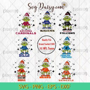 Grinch Football 32 NFL Teams Bundle SVG