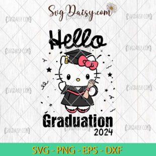 Hello Graduation 2024 Kitty SVG, Hello Kitty Graduation SVG