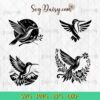 Hummingbird Bundle SVG, , Bird Bundle SVG, Hand Drawn Birds SVG