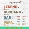 Legend Husband DAD Papa Father's Day SVG