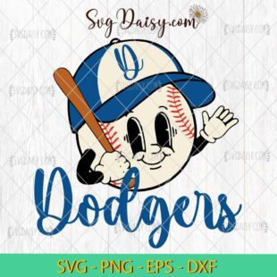 Los Angeles Dodgers Baseball Face SVG, Los Angeles Dodgers SVG, MLB SVG