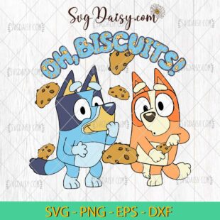 Oh Biscuits Bluey Bingo Cartoon SVG, Bluey SVG