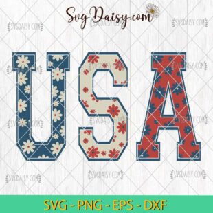 Retro USA Flower 4th Of July SVG