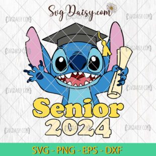 Stitch Senior Graduation 2024 SVG