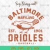 Baltimore Orioles Maryland EST 1901 Baseball SVG