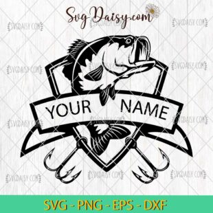 Bass Fishing Monogram SVG, Fishing SVG