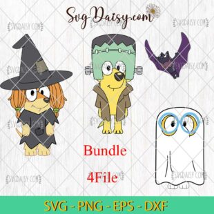 Bluey And Bingo Halloween Bundle SVG PNG EPS DXF