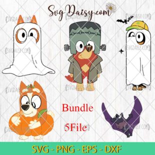 Bluey And Friend Halloween Bundle SVG PNG DXF EPS