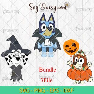 Bluey Bingo And Chloe Halloween Bundle SVG