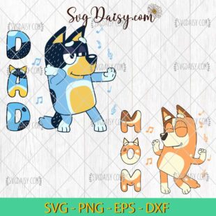 Bluey Dad SVG, Bingo Mum SVG, Fathers Day SVG, Bundle SVG