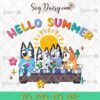 Bluey Hello Summer Vacation Cartoon SVG, Bluey SVG, Summer SVG