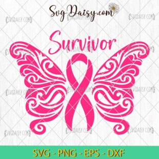 Cancer Survivor Butterfly SVG, Cancer Awareness SVG