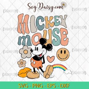 Cute Mickey Mouse Disney Cartoon SVG, Mickey Mouse Rainbow SVG