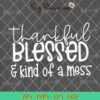 FREE Thankful Blessed And Kind Of A Mess SVG