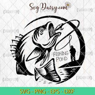 Fisherman Catching Fish SVG, Fishing Design SVG