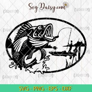 Fisherman Fishing SVG, Fishing Design SVG