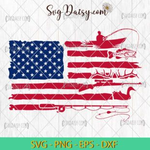 Fishing And Hunting American Flag SVG, Fishing Design SVG