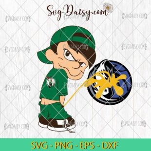 Funny Boy Boston Celtics Piss On Dallas Mavericks SVG, NBA Basketball SVG