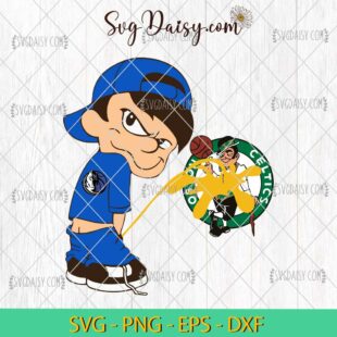 Funny Boy Dallas Mavericks Piss On Boston Celtics SVG, NBA Basketball SVG