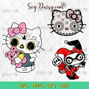 Funny Hello Kitty Halloween Bundle SVG, Hello Kitty Halloween SVG