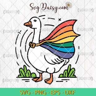 Funny Rainbow Goose Pride Month SVG, Goose Rainbow SVG