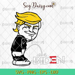 Funny Trump Peed On Biden Face 2024 SVG, Trump And Biden SVG