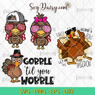 Gobble Turkey Thanksgiving Bundle SVG, Turkey Gravy Bundle SVG, Thanksgiving SVG