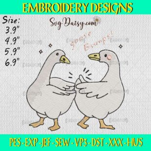 Goose Bumps Duck Cute Embroidery Design