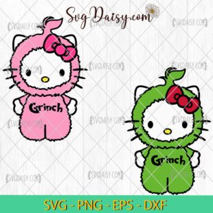 Grinch Hello Kitty Christmas Bundle SVG, Grinch Hello Kitty, Christmas SVG