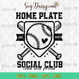 Home Plate Social Club EST 2024 SVG, Baseball MLB SVG