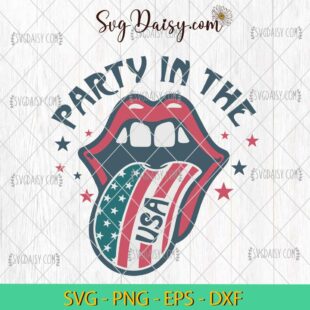 Lips Groovy Party In The USA Flag SVG, Groovy America SVG, 4th Of July SVG