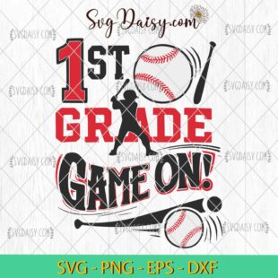 Retro 1st Grade Game On Baseball SVG, Baseball Design SVG