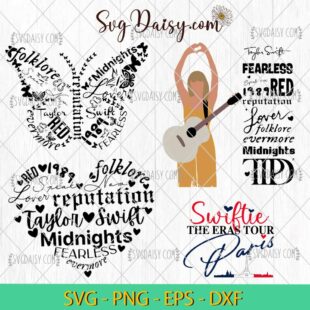 Retro Taylor Swift TTPD Album Bundle SVG, Swiftie Tour Paris SVG, SVG Bundle