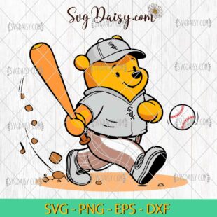 Winnie The Pooh Chicago White Sox Baseball SVG, MLB Teams SVG PNG DFX EPS