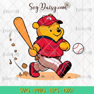 Winnie The Pooh Cleveland Guardians Baseball SVG, MLB Teams SVG PNG DFX EPS