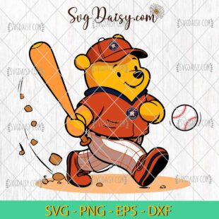 Winnie The Pooh Houston Astros Baseball SVG, MLB Teams SVG PNG DFX EPS