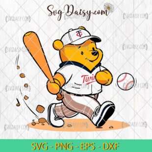 Winnie The Pooh Minnesota Twins Baseball SVG, MLB Teams SVG PNG DFX EPS