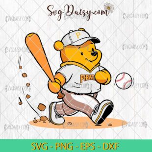 Winnie The Pooh Pittsburgh Pirates Baseball SVG, MLB Teams SVG PNG DFX EPS