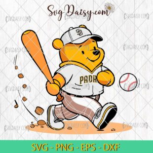 Winnie The Pooh San Diego Padres Baseball SVG, MLB Teams SVG PNG DFX EPS