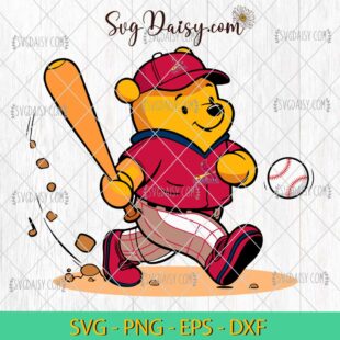 Winnie The Pooh St Louis Cardinals Baseball SVG, MLB Teams SVG PNG DFX EPS