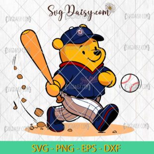 Winnie The Pooh Washington Nationals Baseball SVG, MLB Teams SVG PNG DFX EPS