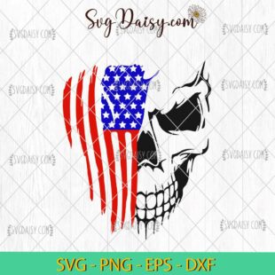 American Flag Skull SVG, Skull SVG, America Flag SVG