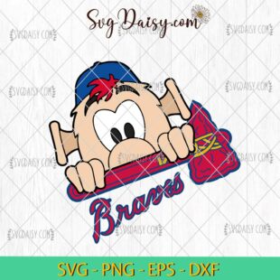 Blooper Mascot Atlanta Braves Logo SVG, Blooper Baseball SVG, Funny Baseball SVG PNG DXF EPS