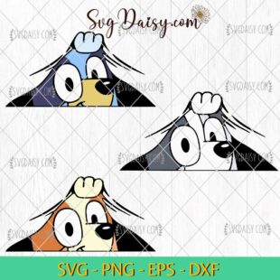 Bluey And Bingo Heeler Peekaboo Bundle SVG, Bluey Cartoon SVG PNG DXF EPS