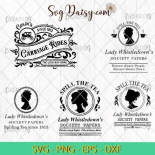 Bridgerton Lady Whistledowns Bundle SVG, Lady Whistledown SVG, Bridgerton Movie SVG