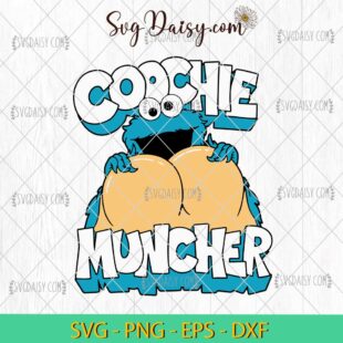 Coochie Muncher Meme Hilarious Cartoon SVG, Cartoon Cookie Monster SVG