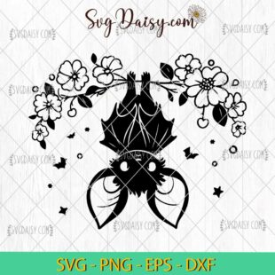 Cute Bat SVG, Floral Bat SVG, Animal SVG